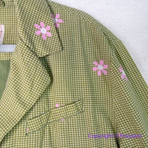 New! Free People Cali Printed Blazer - Moss Combo, size S - Picture 7 of 16